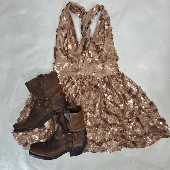Lulu's Gold Got That Glam Sequined Dress - Picture 5 of 16